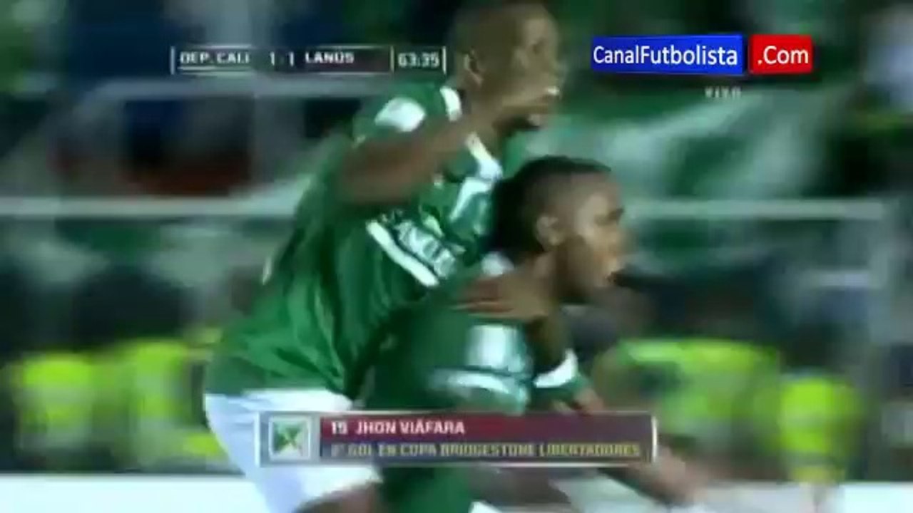 Jhon Viafara Deportivo Cali vs Lanús 2-1 Copa Libertadores
