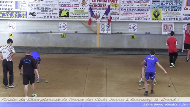 Second tour, Finales du Championnat de France des Clubs Jeunes, Sport Boules, Sennecey-le-Grand 2014
