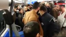 Kadıköy Metrosu'nda karşıt görüşlülerin kavgası