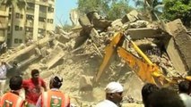 Terrifying footage of building collapsing in India