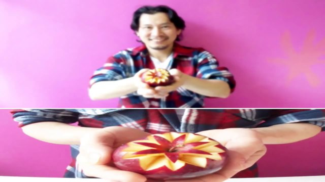Art In Apples Show - Fruit Carving Apple Secret Lucky Star ★