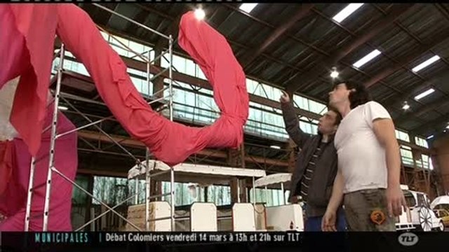 Construction des chars du Carnaval de Toulouse 2014