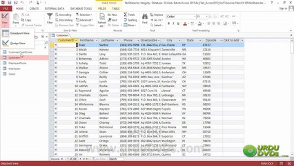 17. MS.Access 2013 in Urdu - Moving Between Different views