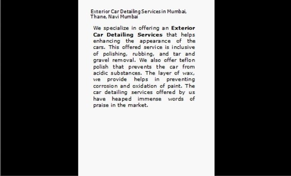 Exterior Car Detailing Services