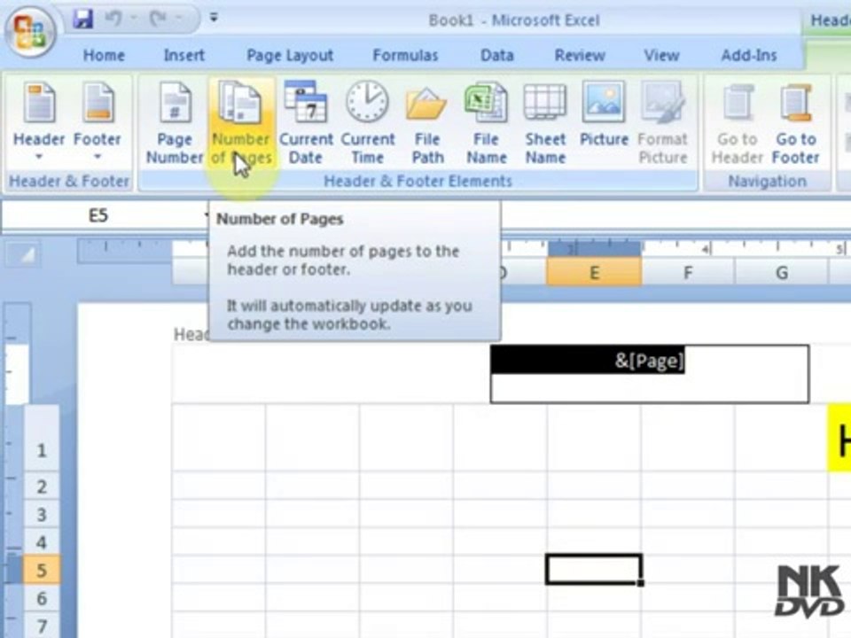 Ms Excel Lesson # 59 The Header _ Footer (Urdu _ Hindi)