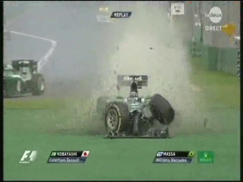 Départ Melbourne et Accrochage Kobayachi - Massa