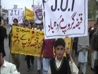 Protest against JUI F qabza group Mardan KPK