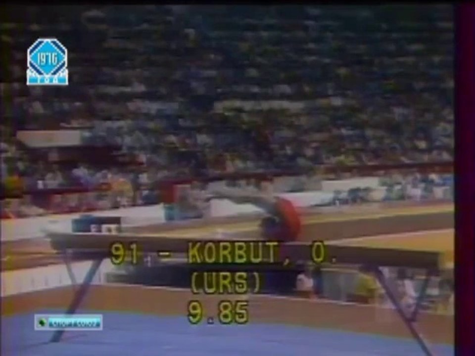 Olga Korbut performed Korbut Salto | Balance Beam | 1976 Olympic