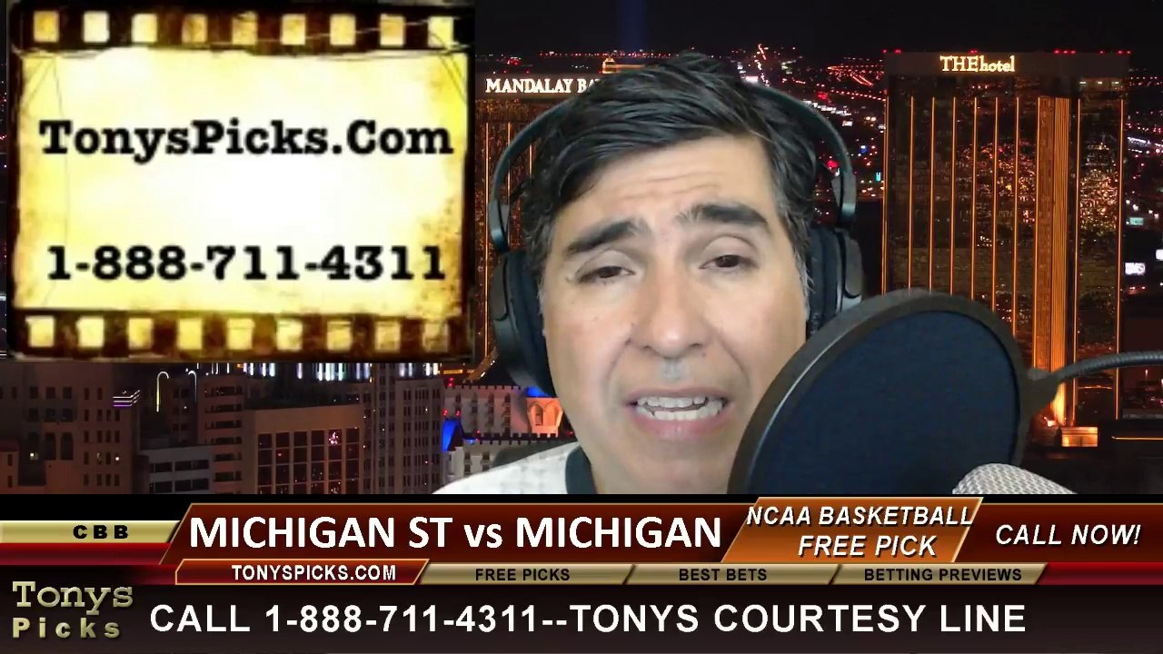 Michigan Wolverines vs. Michigan St Spartans Pick Prediction NCAA College Basketball Odds Preview 3-16-2014