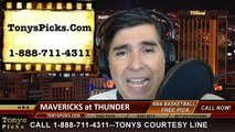 Oklahoma City Thunder vs. Dallas Mavericks Pick Prediction NBA Pro Basketball Odds Preview 3-16-2014