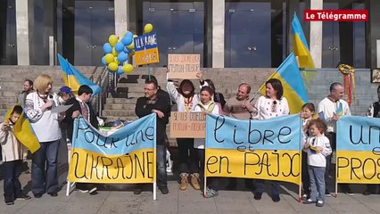 Brest. Manifestation de soutien au peuple ukrainien (Le Télégramme)