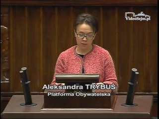 Poseł Aleksandra Trybuś - Wystąpienie z dnia 13 marca 2014 roku.