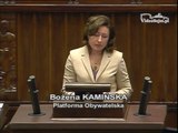 Poseł Bożena Kamińska - Wystąpienie z dnia 13 marca 2014 roku.