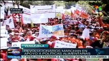Se movilizan venezolanos en apoyo a políticas alimentarias chavistas