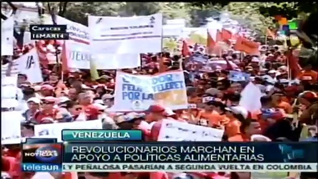 Se movilizan venezolanos en apoyo a políticas alimentarias chavistas