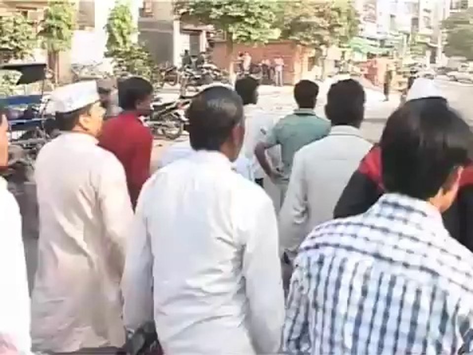 Arvind Kejriwal meeting BSES employees who were asked to leave their job