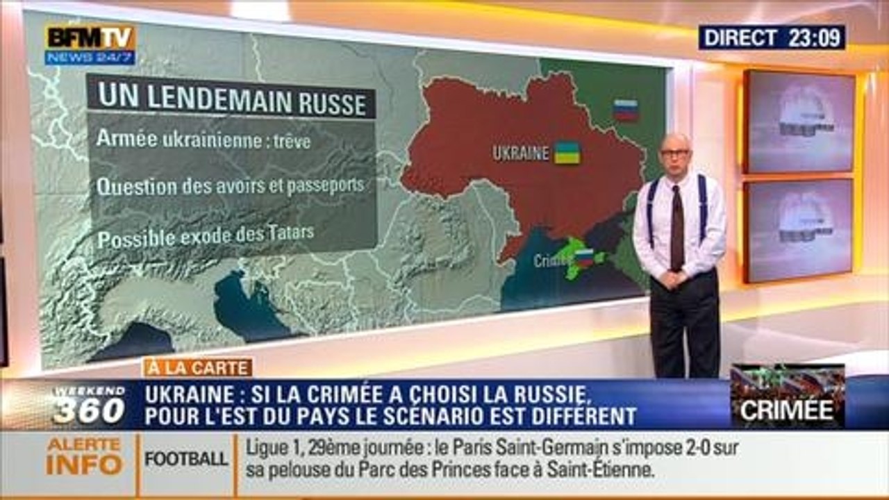 Harold à la carte: Modification de la carte de l'Europe avec un éventuel rattachement de la Crimée à la Russie - 16/03