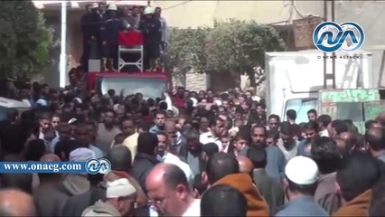 جنازة عسكرية وشعبية مهيبة لشهيد ميناء رفح بمسقط رأسه بالمنوفية