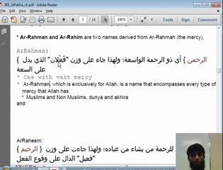 Class 01 - part b - AlFatiha - Tafsir - Word by Word - Benefits - Life Changes