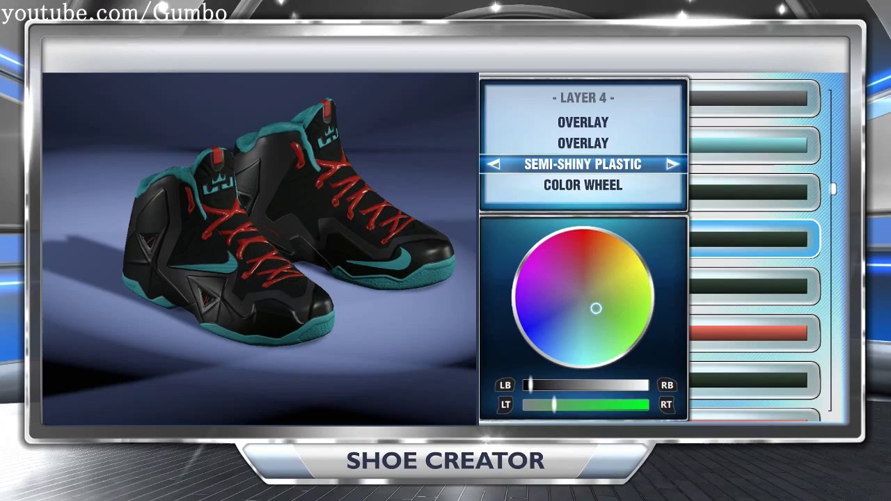 NBA 2K14 Shoe Creator - LeBron 11 - "Black/Blue-Red" + ON FEET (Lebron XI Black/Blue-Red)