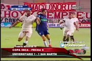 Universitario consigue empate (1 - 1) contra San Martín por la Copa Inca