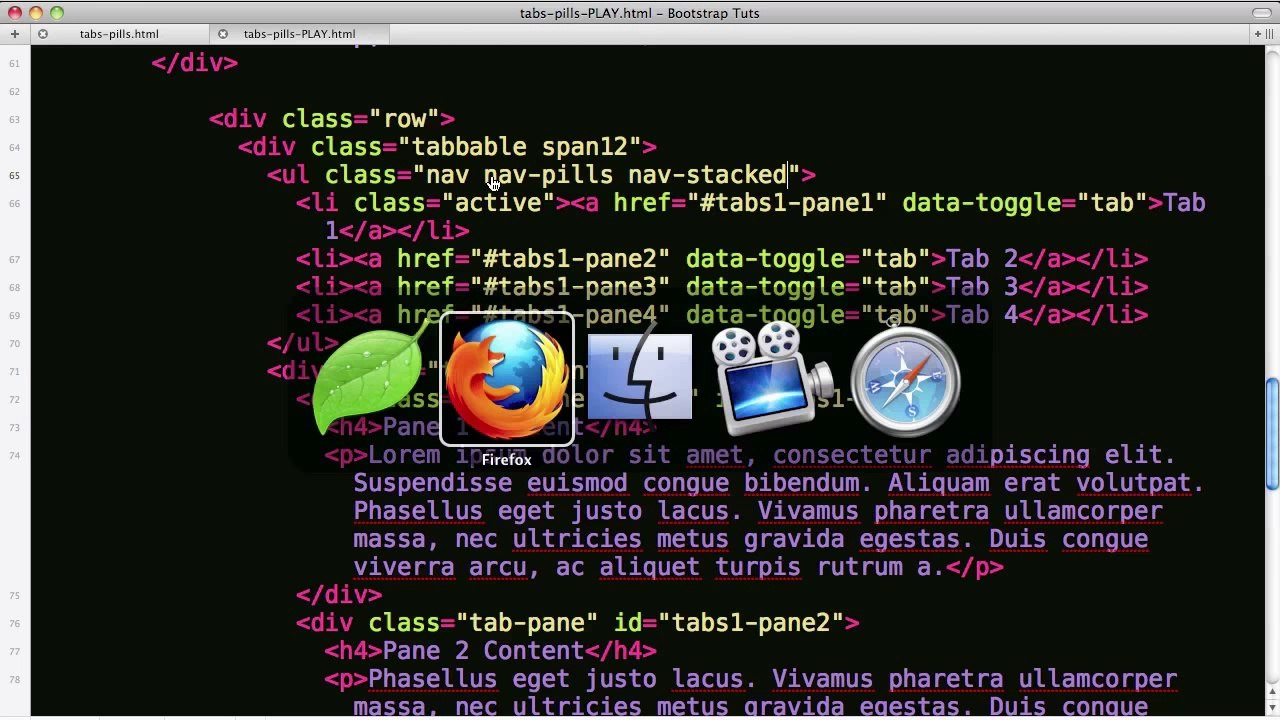 Twitter Bootstrap 101 Tabs and Pills Playground