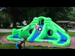 Blast Zone Ultra Croc Huge Inflatable Water Park - Backyard fun for all the kids in the summertime!