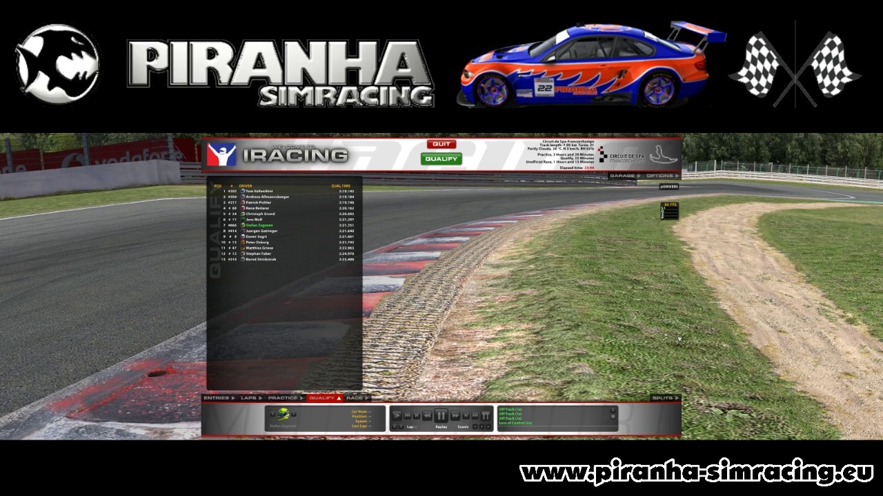 SRD-DSTM 2014 Lauf 1 in Spa aus Fahrersicht