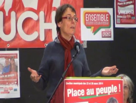 Intervention de Martine Billard (Parti de gauche) lors du meeting Place au peuple à St Etienne le 7 mars 2014