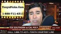 Cal Poly Mustangs vs. Texas Southern Tigers Pick Prediction NCAA Tournament First Four College Basketball Odds Preview 3-19-2014