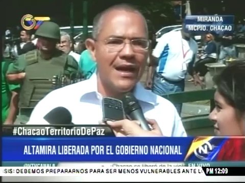 Villegas: Esperemos que la alcaldía de Chacao cumpla con sus funciones