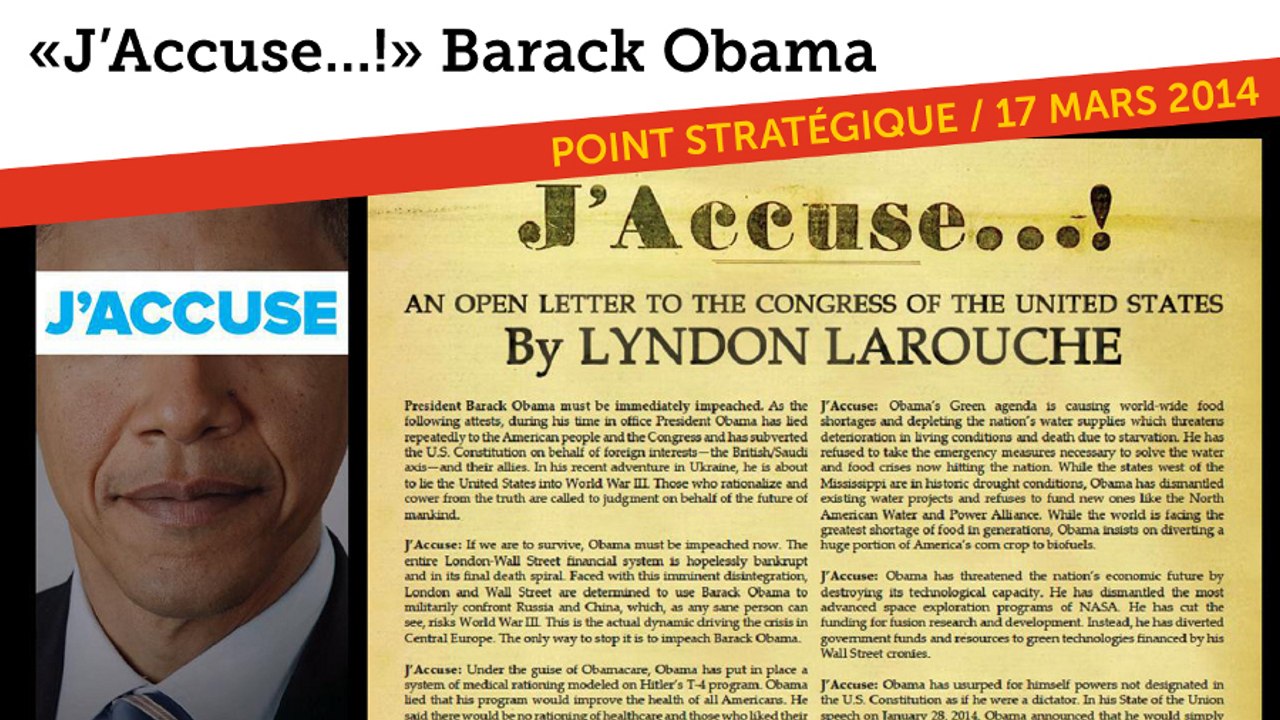 « J'accuse... ! » Barack Obama