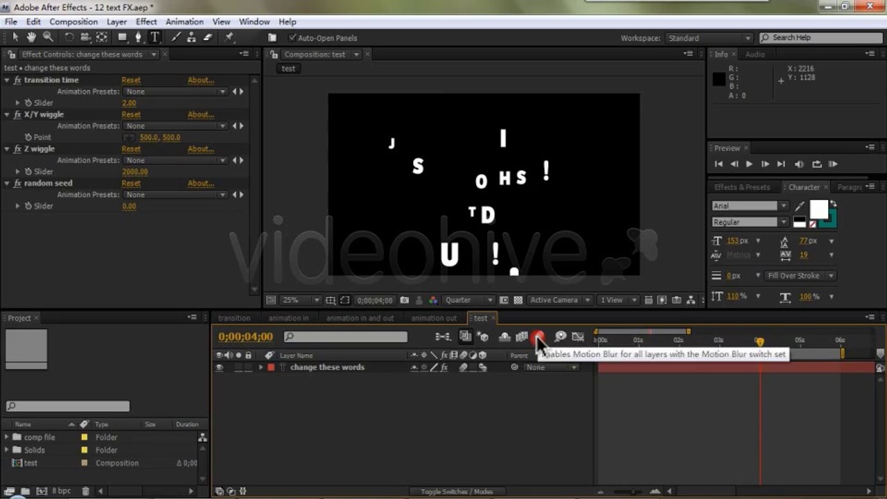 12 Text Fx Pack - After Effects Template