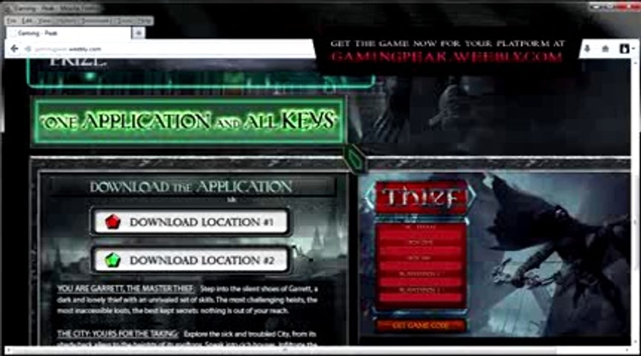 Thief gratuit free Game Keys Télécharger French - Steam - Xbox 360 - PS3