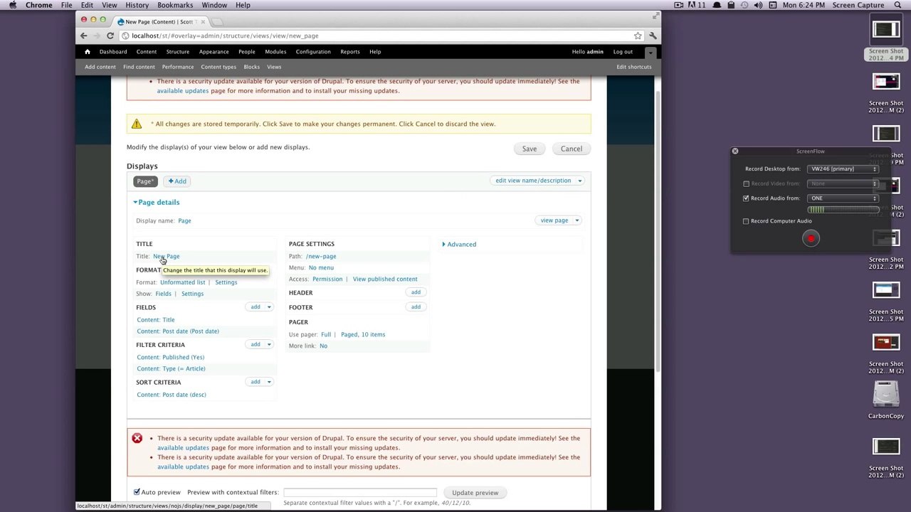Drupal Tutorials #29 - Views - Creating Views Pages