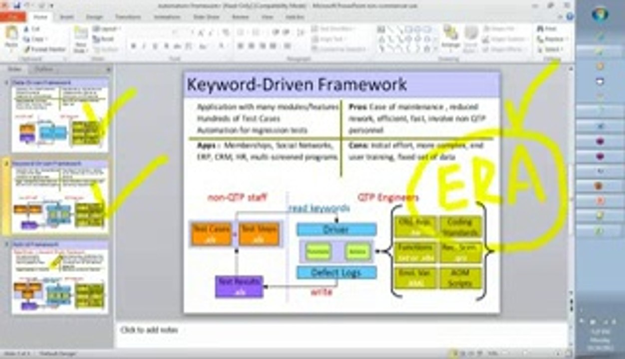 Data Driven vs Keyword vs Hybrid Automation Frameworks using HP QTP QTPeLearn.com[320x240]