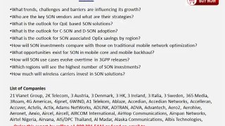 The Self-Organizing Networks (SON) Ecosystem 2014 - 2020