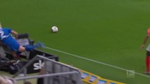 Cameraman hit by soccer player : Knocked Out