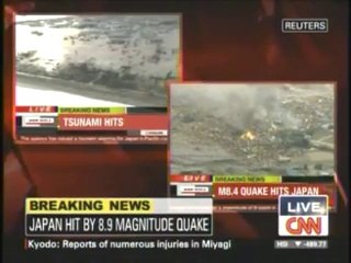 Tsunami hits Japan after magnitude 8.9 quake(Mar-11-2011)[240P]