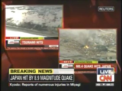 Tsunami hits Japan after magnitude 8.9 quake(Mar-11-2011)[240P]