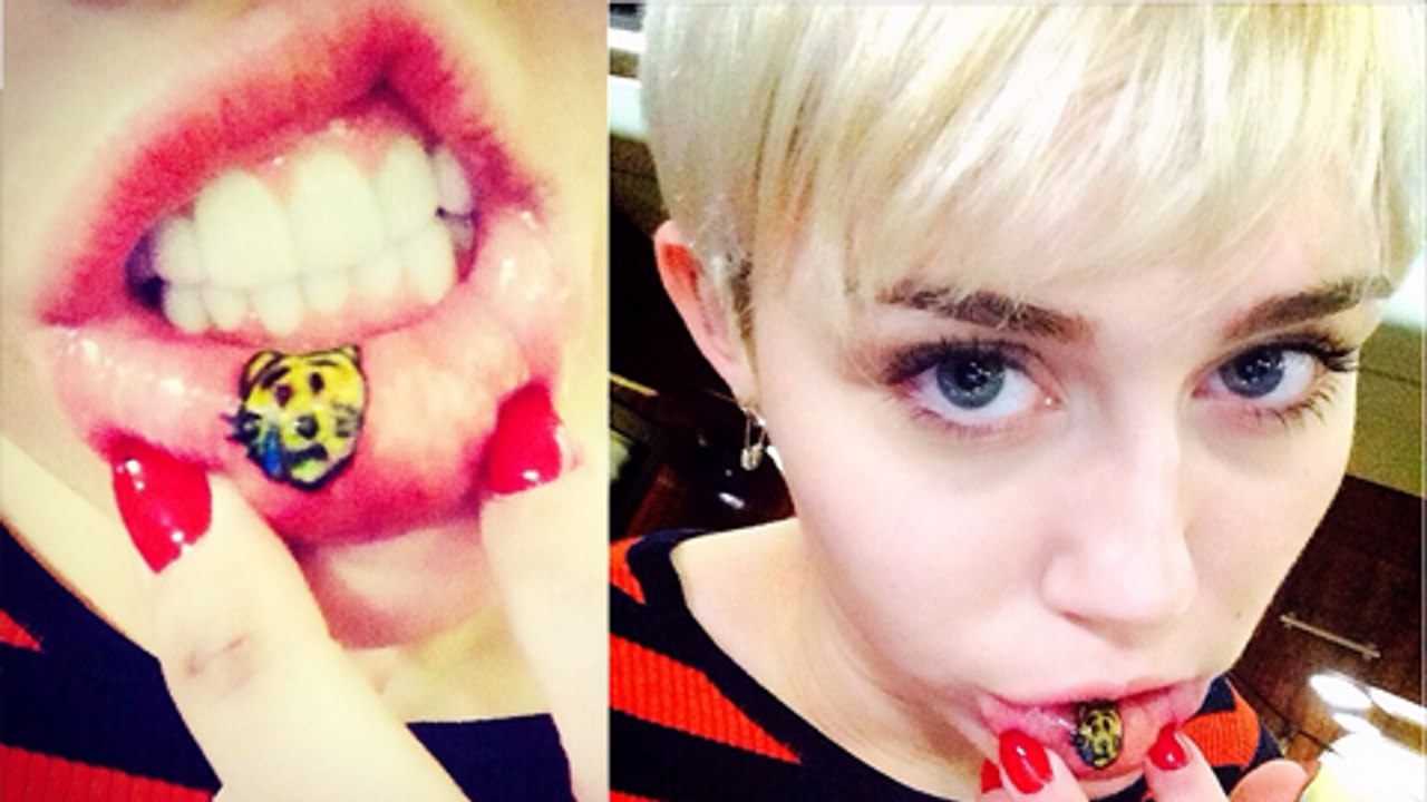 PAINFUL! Miley Cyrus Lip Tattoo - Hot or Not