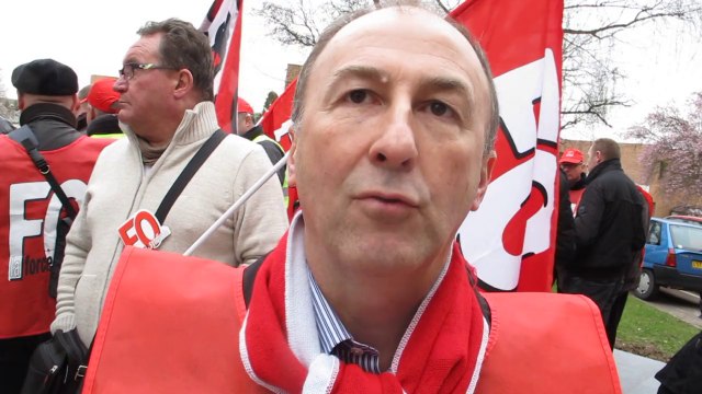 Jean-Baptiste Konieczny, secrétaire général FO Nord-Pas-de-Calais à Arras, mardi 18 mars, à midi