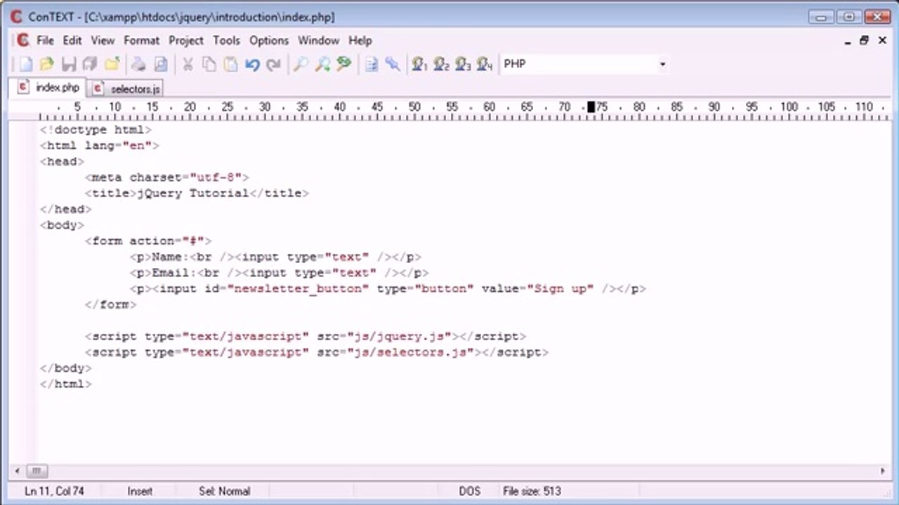 025 - Basic form field selection jQuery