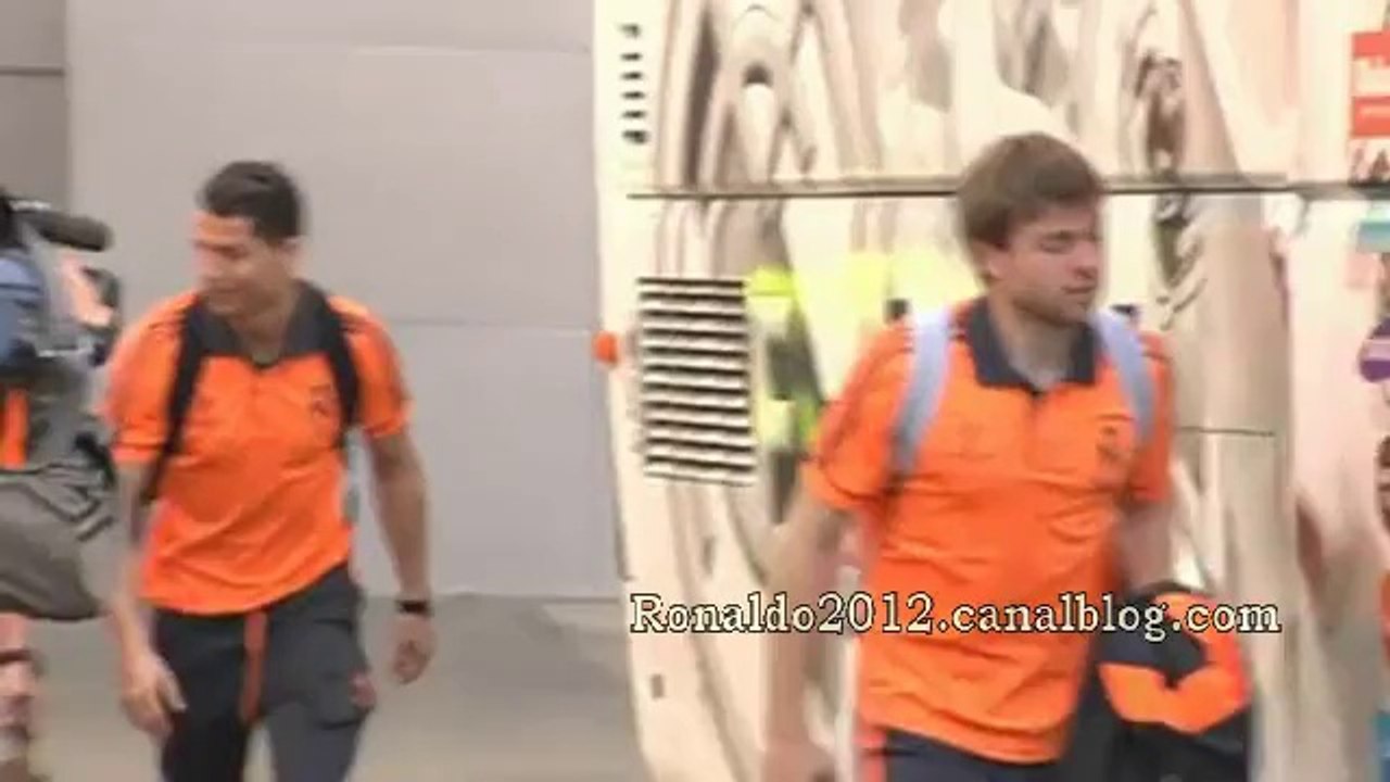 Players from Real Madrid before the Match Cristiano Ronaldo Xabi Ramos Coentrao Jesé