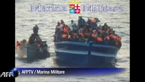 Italy navy rescue 600 migrants in overcrowded boats