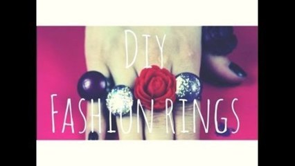 DIY Fashion Rings (Nail Polish, Cabochans, Resin Roses)