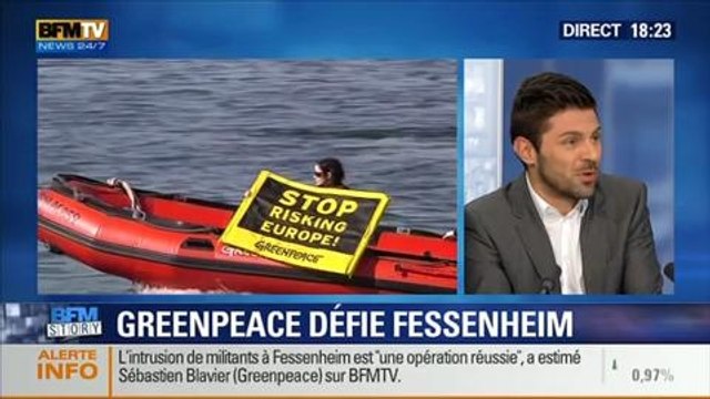 BFM Story: Intrusion de militants de Greenpeace dans la centrale nucléaire Fessenheim: On a souhaité interpeller le chef de l’État , Sébastien Blavier - 18/03