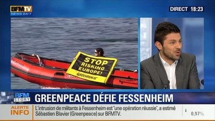 BFM Story: Intrusion de militants de Greenpeace dans la centrale nucléaire Fessenheim: "On a souhaité interpeller le chef de l’État", Sébastien Blavier - 18/03