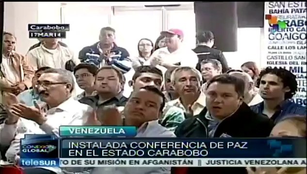 Conferencia de paz llega al estado venezolano Carabobo