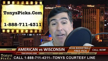 Wisconsin Badgers vs. American Eagles Pick Prediction NCAA Tournament College Basketball Odds Preview 3-20-2014